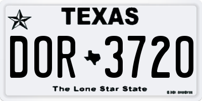 TX license plate DOR3720