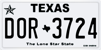 TX license plate DOR3724