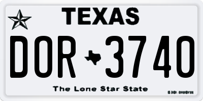 TX license plate DOR3740