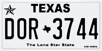 TX license plate DOR3744