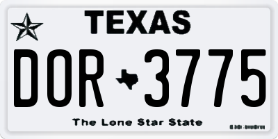 TX license plate DOR3775