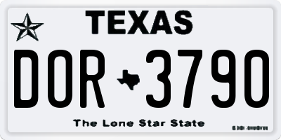 TX license plate DOR3790
