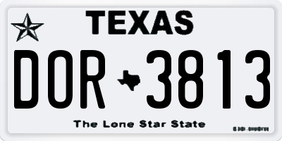 TX license plate DOR3813