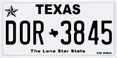 TX license plate DOR3845