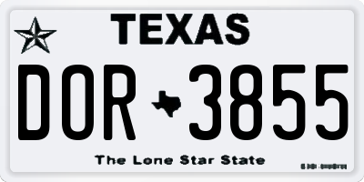 TX license plate DOR3855