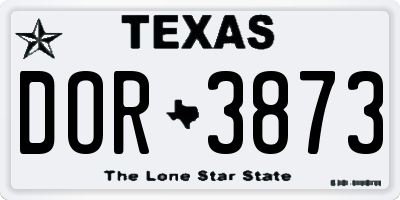 TX license plate DOR3873