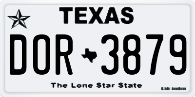 TX license plate DOR3879