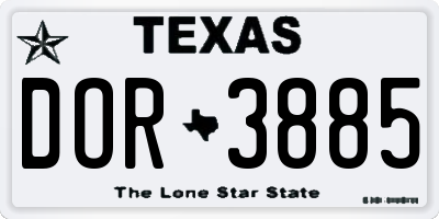 TX license plate DOR3885