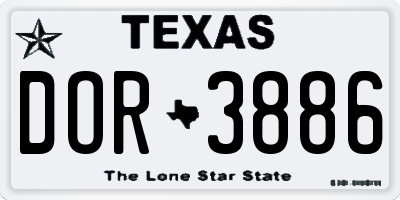 TX license plate DOR3886