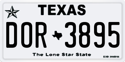 TX license plate DOR3895