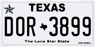 TX license plate DOR3899
