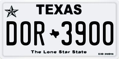 TX license plate DOR3900
