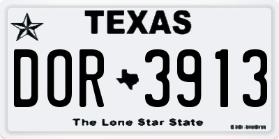 TX license plate DOR3913