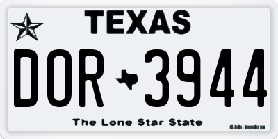 TX license plate DOR3944