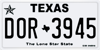 TX license plate DOR3945