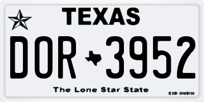 TX license plate DOR3952
