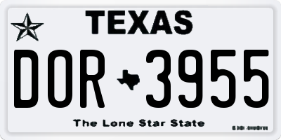 TX license plate DOR3955