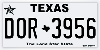 TX license plate DOR3956