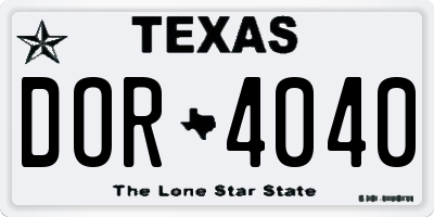 TX license plate DOR4040