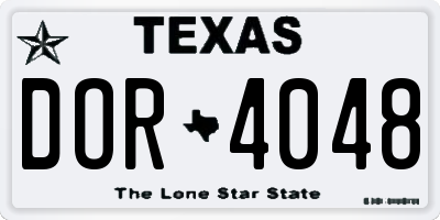 TX license plate DOR4048