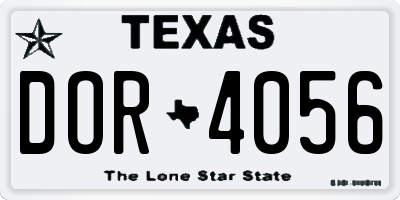 TX license plate DOR4056