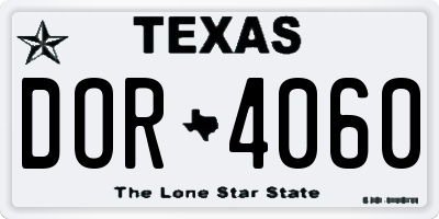 TX license plate DOR4060