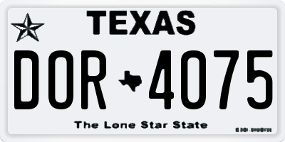 TX license plate DOR4075