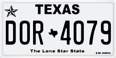 TX license plate DOR4079