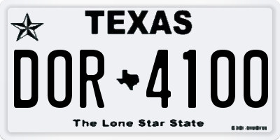 TX license plate DOR4100