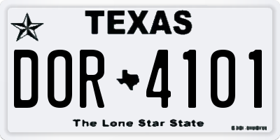 TX license plate DOR4101