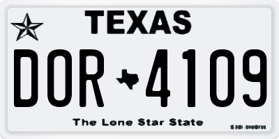 TX license plate DOR4109