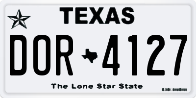 TX license plate DOR4127