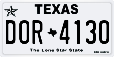 TX license plate DOR4130