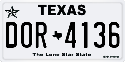 TX license plate DOR4136