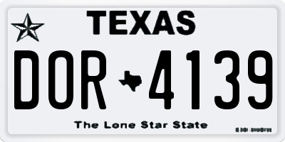 TX license plate DOR4139