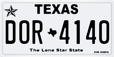 TX license plate DOR4140