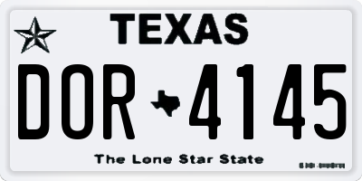 TX license plate DOR4145
