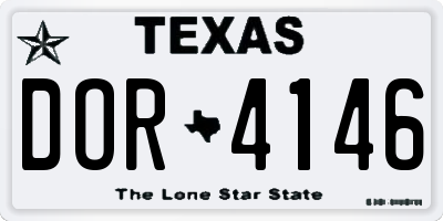 TX license plate DOR4146