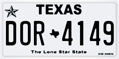 TX license plate DOR4149