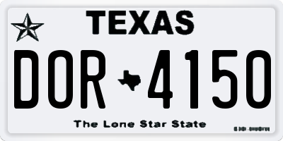 TX license plate DOR4150