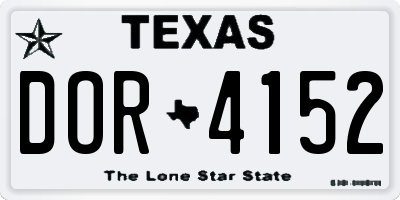 TX license plate DOR4152