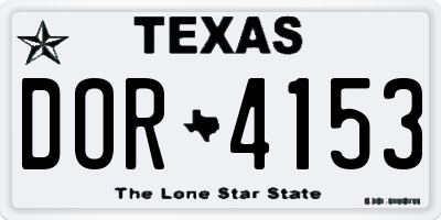 TX license plate DOR4153