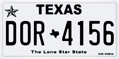 TX license plate DOR4156