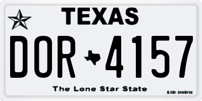 TX license plate DOR4157