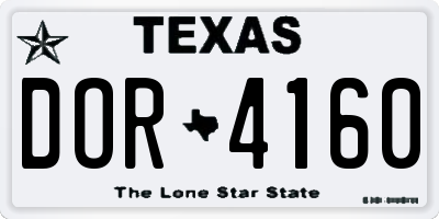 TX license plate DOR4160
