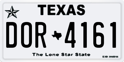 TX license plate DOR4161