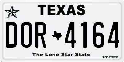 TX license plate DOR4164