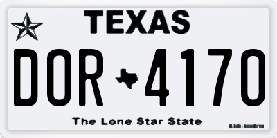 TX license plate DOR4170