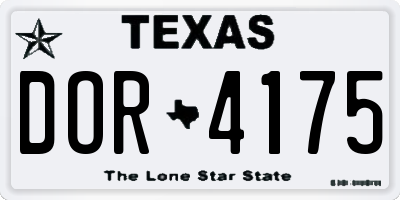 TX license plate DOR4175