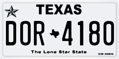 TX license plate DOR4180